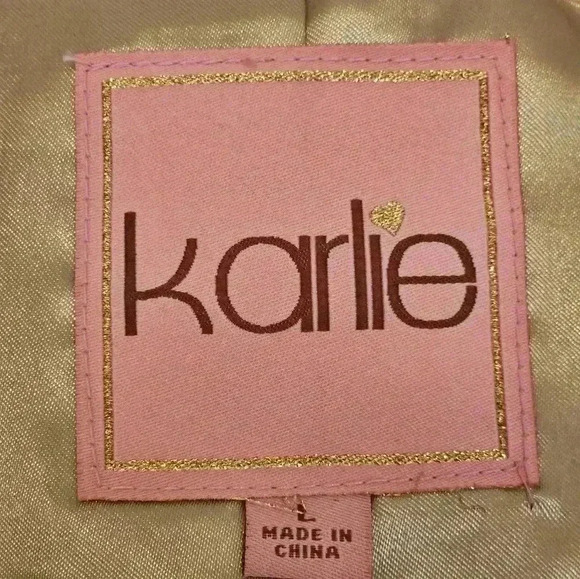 KARLIE Leather Cropped Jacket Size Large - Picture 8 of 13